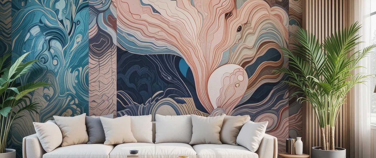 Trend-Tapete 2025 in künstlerischer Marmoroptik – moderne Wandgestaltung von Malerfachbetrieb Binder in Mülheim an der Ruhr